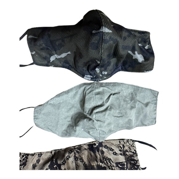3 pack lace camo green adjustable masks cloth masks cold season fall winter - Picture 3 of 4